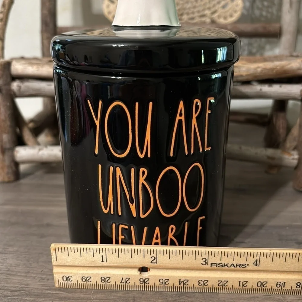 LAST ONE! NEW IN PACKAGING! RAE DUNN YOU ARE UNBOOLIEVABLE W/GHOST LID JAR
